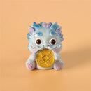 Yellow and turquoise ceramic mythology lion figurines living room decor by Decorbites