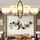 GobekUsa Chinese Natural Jade All Copper Chandelier for Luxury Living Room Villa