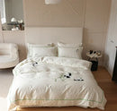 GobekUsa Chinese Panda Bamboo Jacquard Duvet Cover Set Luxury Cotton Bed Sheet Set