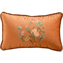 GobekUsa Chinese Peony Flower & Bird Print Vermilion Pillow Cover