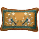 GobekUsa Chinese Peony Flower & Bird Print Vermilion Pillow Cover