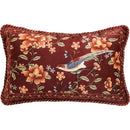 GobekUsa Chinese Peony Flower & Bird Print Vermilion Pillow Cover