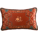 GobekUsa Chinese Peony Flower & Bird Print Vermilion Pillow Cover