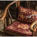 GobekUsa Chinese Peony Flower & Bird Print Vermilion Pillow Cover