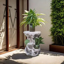 GobekUsa Chinese Resin Floor Flower Stand, Modern Minimalist Living Room Decor