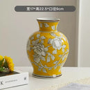 GobekUsa Chinese Retro Blue & White Porcelain Vase Flower Arrangement Home Decor