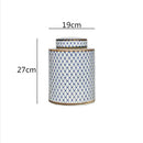 GobekUsa Chinese Retro Ceramics Golden Vase with Cover for Home Décor and Organization