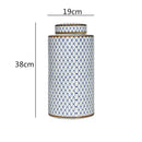 GobekUsa Chinese Retro Ceramics Golden Vase with Cover for Home Décor and Organization