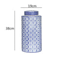 GobekUsa Chinese Retro Ceramics Golden Vase with Cover for Home Décor and Organization