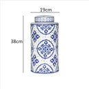 GobekUsa Chinese Retro Ceramics Golden Vase with Cover for Home Décor and Organization