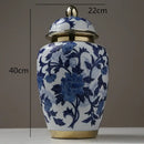 GobekUsa Chinese Retro Storage Tank Vase with Cover for Modern Home Decoration