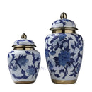 GobekUsa Chinese Retro Storage Tank Vase with Cover for Modern Home Decoration
