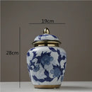 GobekUsa Chinese Retro Storage Tank Vase with Cover for Modern Home Decoration