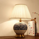 GobekUsa Chinese Style Ceramic Copper Table Lamp for Living Room & Bedroom