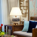 GobekUsa Chinese Style Ceramic Copper Table Lamp for Living Room & Bedroom