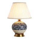 GobekUsa Chinese Style Ceramic Copper Table Lamp for Living Room & Bedroom