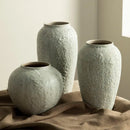Chinese style textured white ceramic vase set living room decor by Decorbites