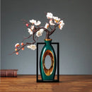 GobekUsa Chinese Style Ceramic Vase in Wooden Frame for Modern Home Decor