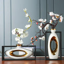 GobekUsa Chinese Style Ceramic Vase in Wooden Frame for Modern Home Decor