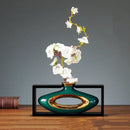 GobekUsa Chinese Style Ceramic Vase in Wooden Frame for Modern Home Decor