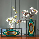 GobekUsa Chinese Style Ceramic Vase in Wooden Frame for Modern Home Decor