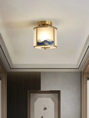 GobekUsa Chinese Style Copper Pendant Light for Bedroom, Aisle, and Headboard Zen Chandelier