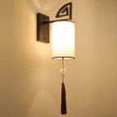 GobekUsa Chinese Style E27 Cloth Wall Sconce for Living Room Bedroom Lighting