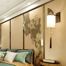 GobekUsa Chinese Style E27 Cloth Wall Sconce for Living Room Bedroom Lighting