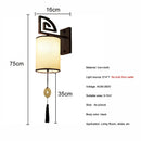 GobekUsa Chinese Style E27 Cloth Wall Sconce for Living Room Bedroom Lighting