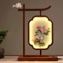 GobekUsa Chinese Style Embroidered Desk Lamp Decoration Screen - Double-Sided Home Table Decor