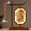 GobekUsa Chinese Style Embroidered Desk Lamp Decoration Screen - Double-Sided Home Table Decor