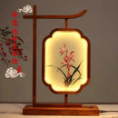 GobekUsa Chinese Style Embroidered Desk Lamp Decoration Screen - Double-Sided Home Table Decor