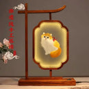 GobekUsa Chinese Style Embroidered Desk Lamp Decoration Screen - Double-Sided Home Table Decor