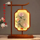 GobekUsa Chinese Style Embroidered Desk Lamp Decoration Screen - Double-Sided Home Table Decor