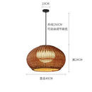 GobekUsa Chinese Style Outdoor Rattan Weaving Pendant Lights for Courtyard and Garden
