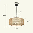 GobekUsa Chinese Style Outdoor Rattan Weaving Pendant Lights for Courtyard and Garden