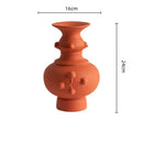 GobekUsa Chinese-style Retro Ceramic Vase, Handmade Relief Pot Flower Vase for Home Decor