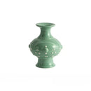 GobekUsa Chinese-style Retro Ceramic Vase, Handmade Relief Pot Flower Vase for Home Decor