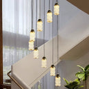 GobekUsa Chinese Style Spiral Staircase Chandelier for Villa & Restaurant, LED Lamps