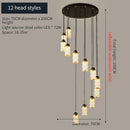 GobekUsa Chinese Style Spiral Staircase Chandelier for Villa & Restaurant, LED Lamps