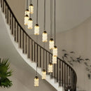 GobekUsa Chinese Style Spiral Staircase Chandelier for Villa & Restaurant, LED Lamps