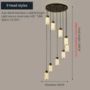 GobekUsa Chinese Style Spiral Staircase Chandelier for Villa & Restaurant, LED Lamps