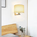 GobekUsa Chinese Style Wall Lamp Warm Cloth Cover Bedroom Living Room Light