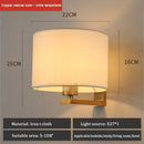 GobekUsa Chinese Style Wall Lamp Warm Cloth Cover Bedroom Living Room Light