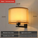 GobekUsa Chinese Style Wall Lamp Warm Cloth Cover Bedroom Living Room Light