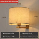 GobekUsa Chinese Style Wall Lamp Warm Cloth Cover Bedroom Living Room Light