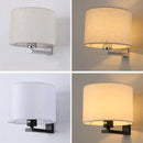 GobekUsa Chinese Style Wall Lamp Warm Cloth Cover Bedroom Living Room Light