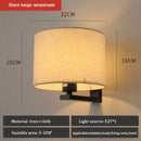 GobekUsa Chinese Style Wall Lamp Warm Cloth Cover Bedroom Living Room Light