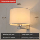 GobekUsa Chinese Style Wall Lamp Warm Cloth Cover Bedroom Living Room Light