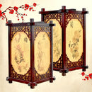 GobekUsa Chinese Style Wood Lantern – Antique Sheepskin Pendant Light